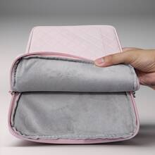 优质绗缝平板电脑手提包适用于三星 Galaxy Tab/iPad/Android 平板电脑，平板电脑内胆包适用于 9 ~ 11/12.9~13 英寸平板电脑，简约粉色 PU 皮革收纳袋带手柄和前袋，粉色 - 淺粉色 - 查看 5