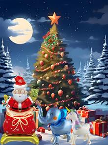 Paw Patrol 5pcs Christmas Themed Party Balloons Decoration Set - Independent Santa Claus With Snowflake Santa Hat, Lovely Christmas Tree Wreath, 2pcs Pet Material Cute Mini Animals With Wheels And Mini Walking Elephant, To Celebrate The Coming Christmas