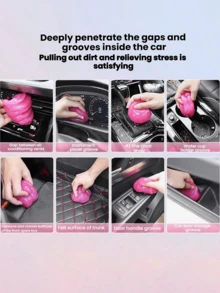 汽车清洁凝胶、汽车清洁腻子、汽车清洁泥、汽车美容工具、汽车污垢清洁剂、除尘凝胶、汽车内饰清洁剂、汽车清洁用品、清洁套装、汽车配件 - 彩色 - 查看 3