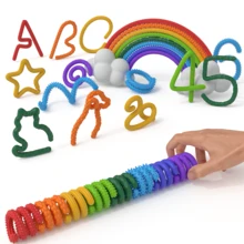 8 bastões sensoriais texturizados de silicone flexível - brinquedos sensoriais para crianças e adultos, brinquedos sensoriais de viagem, presentes de pelúcia para adolescentes - | Dobráveis | Moldáveis | Designs divertidos (detalhes de formato e cor são aleatórios) - 8 peças[Bastão sensorial] - Ver 9