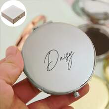 Customized Name Engraved Makeup Mirror, Personalized Gift, Folding Portable Double-Sided High Definition Mirror, Stainless Steel Compact Mirror, Christmas Gift, Bridesmaid, Wedding Gift, Customized Floral Engraved Makeup Mirror, Suitable For Bestie, Girlfriend, Mom, Mother's Day, Birthday, Graduation, Wedding, Anniversary, Practical Gift, Fall Decor - Multicolor - View 51