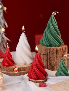 1 قطعة، شجرة عيد الميلاد شمعة العلاج بالروائح، شجرة عيد الميلاد الدوارة، شموع زخرفية، ديكور المنزل، جو الحفلة، زينة المنزل، هدايا عيد الميلاد، ديكور الغرفة، هدايا عيد الميلاد