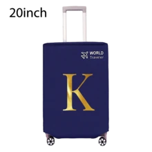 1pc Luggage Cover, Non-Woven Fabric, Dustproof & Scratch-Resistant, Fits 20-30 Inch Trolley Case, Gold Letter Pattern, Travel Essential, Back To School Must-Have - Blue - View 112