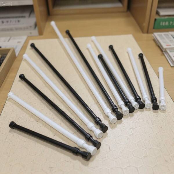 1pc Black & White Spring Tension Curtain Rod, Spring Shower Curtain Rod No Drilling Required, Adjustable Bathroom Divider Spring Rod, Adjustable Black & White Curtain Rod, No Drilling, Easy Installation, Suitable For Bathroom, Window, RV, Living Room, Bedroom, Curtain, Wardrobe, Etc. Splicing Telescopic Rod, Curtain Rod, Wardrobe Hanging Rod, Freely Splicing Multi-Size Drying Rack, Balcony Curtain Rod, Bedroom Curtain Rod, Bathroom Telescopic Towel Rack Bathroom Decor
