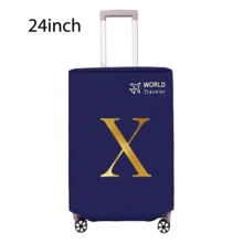 1pc Luggage Cover, Non-Woven Fabric, Dustproof & Scratch-Resistant, Fits 20-30 Inch Trolley Case, Gold Letter Pattern, Travel Essential, Back To School Must-Have - Blue - View 81