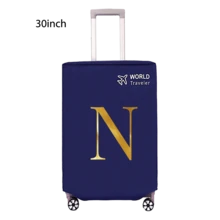 1pc Luggage Cover, Non-Woven Fabric, Dustproof & Scratch-Resistant, Fits 20-30 Inch Trolley Case, Gold Letter Pattern, Travel Essential, Back To School Must-Have - Blue - View 96