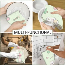 2/4 Stücke Set, Geschirrtücher, Heilende Cartoon Muster bedruckte super saugfähige Mikrofaser Handtücher, moderne Küchentücher zum Kochen und Backen, Geschirrtücher, Putzlappen, Handtücher, Teehandtücher, ultra weich und hochsaugfähig, Küchendekoration, Geschenke für Nachbarn, Mütter, Geburtstage, Einweihungsgeschenke für Freunde, Küchenutensilien, tägliche Notwendigkeiten