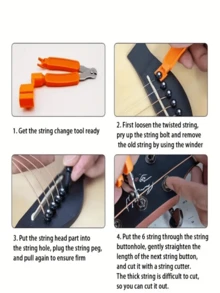 6pcs/Set Premium Acoustic Guitar Strings (1/3 Set) - 6 Replacement Steel Guitar Strings Per Set - Suitable For Acoustic Guitars, Bronze, Brass And Colored Strings, Pearl Heads, Individually Packaged, Guitar Accessories