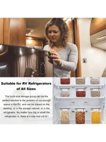 8-Piece Set Of 14L Sealed Food Container With Label And Pen - trong suốt - Xem 6