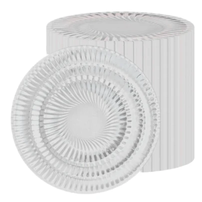 10/20 pezzi Piatti di carta rotondi in alluminio argento, piatti monouso per torte a spirale impermeabili da 7/9/12 pollici, confezione in blocco per forniture per feste, piatti per feste a spirale resistenti adatti per matrimoni, raduni familiari, compleanni, picnic, barbecue, vacanze