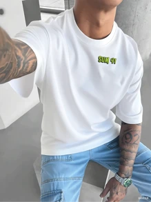 Men's Double Sided Graphic Tee With Band Logo And Zombie Faces Print, Cool Casual TShirt For Music Fans, Unique Streetwear Style