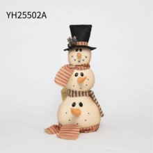 Christmas New Arrival Khaki Vintage Style Snowman Plush Doll