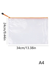 Pogrubiona przezroczysta torba na dokumenty A4, oficjalna torba na dokumenty z zamkiem błyskawicznym w kratkę, duża pojemność, torba na materiały archiwalne A4, wodoodporna torba na dokumenty