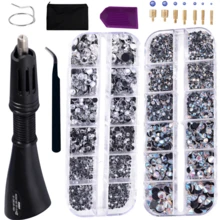 热熔钻贴钻器，带水晶热熔扁平玻璃熨斗，水钻热熔工具，适用于鞋子和衣服 - 彩色 - 查看 12