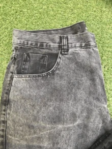 Men's Balloon Jeans, All Loose, Zipper, Pocket, Button - Màu xám đen - Xem 5