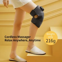 RAF 1pc USB Rechargeable Heated Knee Massager - 5 Adjustable Heat Settings For Relaxation, Suitable For Shoulder & Elbow, Portable Hot Compress With Vibration Modes & Warm-Keeping Function, Ideal Gift For Husbands, Father's Day, Running & Sports, Ergonomic Design, Durable Fabric