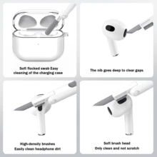 For AirPods Pro 3 Case,Shockproof Clear TPU Protective Cover With Cleaning Pen & Lanyard For AirPods Pro 3rd Generation Charging Case 2025, Transparent - With Lanyard - View 4