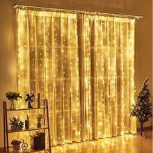 USB Powered Warm Light String - 8 Lighting Modes Curtain Lights, Dimmable, 3 Meters X 3 Meters 300 LED, Suitable For Outdoor, Wedding, Party, Bedroom Decor - Easy Installation, Button Control, Indoor Fairy Lights