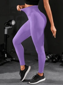 Women Leggings - 紫色 - 查看 4