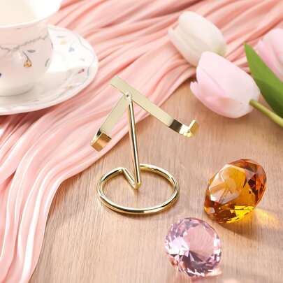 Soporte de metal con forma de corazón de cristal, soporte de exhibición de especímenes minerales, adecuado para pequeñas colecciones de cristal, mineral y ágata.