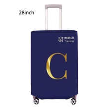 1pc Luggage Cover, Non-Woven Fabric, Dustproof & Scratch-Resistant, Fits 20-30 Inch Trolley Case, Gold Letter Pattern, Travel Essential, Back To School Must-Have - Blue - View 24