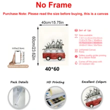 1 pièce, Scène d'hiver, Sapin de Noël, Voiture, Œuvre murale avec cadre, Œuvres d'art murales, Affiches, Matériau canevas (cadre en option), Cadeaux de Noël, Cadeaux spéciaux, Décoration de maison, Décoration de cuisine, Décoration de salon, Décoration de chambre à coucher, Décoration de bureau, Joyeux Noël, Décorations de Noël