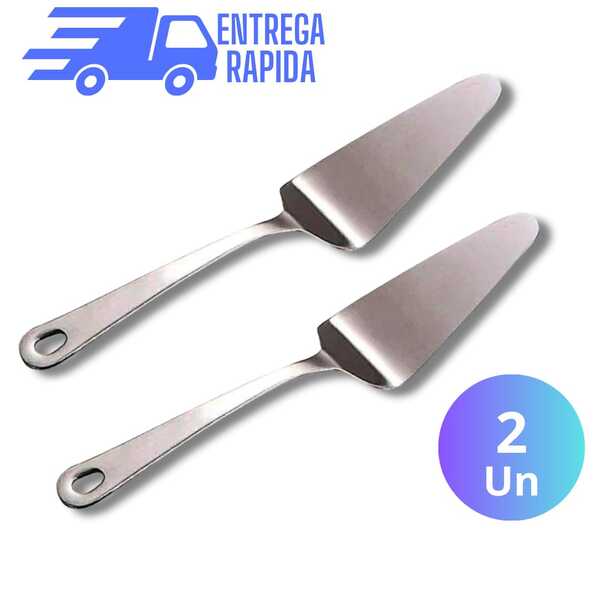 Combo 2 Espátula Cortar Bolo Torta servir Pizza em Aço Inox Premium