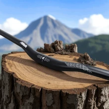 Rise Bar Curved Handlebar 31.8x730mm Backsweep 9° Aluminum Mountain Bike Rava - Black - View 3