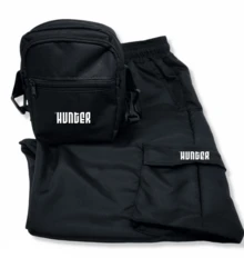 HUNTER CWB Kit Bermuda Cargo Corta Vento Verão Masculina + Shoulder Bag - Preto - Visão 2