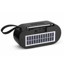 bocina radio portátil AM/FM/SW: con carga solar,con Altavoz y Conector para Auriculares, Ideal para Interiores, Exteriores y Emergencias USB/TF/FM/BT/TWS multifunción recargable exteriores camping música viajes energía alternativa batería larga duración sonido potente - Negro - Ver 5