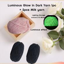 50g/Pack Glow-In-The-Dark Yarn, Glow Yarn, DIY Handcraft Knitting, Crochet, Carpet, Hat, Clothing - Multicolor - View 7