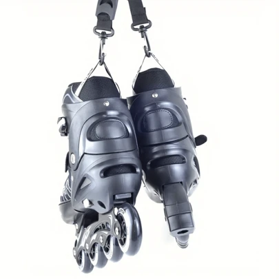 多功能滑雪靴和冰鞋携带带 - 可调节滑雪板鞋架，运输衣架，配有重型织带，可解放双手携带和存放