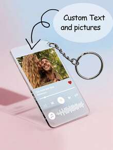 Custom Keychain Customized Acrylic Music Song Key Ring Personalized Photo Keychain Gifts For Lover Custom Keychain - Multicolor - View 1