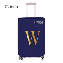 1pc Luggage Cover, Non-Woven Fabric, Dustproof & Scratch-Resistant, Fits 20-30 Inch Trolley Case, Gold Letter Pattern, Travel Essential, Back To School Must-Have - Blue - View 29