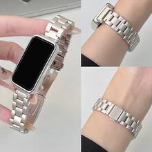 1条全新不锈钢表带，兼容华为手环10/9/8，男女通用，智能手表钢制快拆替换表带，华为手环8/9/10配件 - With Hua wei band 10/9/8 - 查看 11