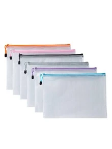 Pogrubiona przezroczysta torba na dokumenty A4, oficjalna torba na dokumenty z zamkiem błyskawicznym w kratkę, duża pojemność, torba na materiały archiwalne A4, wodoodporna torba na dokumenty