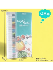 丙烯颜料马克笔套装 - 12/24/36/48/60/80 色，防水，适合艺术与工艺、DIY 项目、专业艺术家、学生、办公与学校用品 - 年龄 14 岁以上 - 彩色 - 查看 9