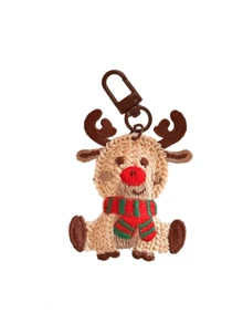 1/6 Stück/Set Weihnachtsdekoration gewebter Anhänger Mädchen Schlüsselanhänger vielseitig hängend, süßer Weihnachtsmann Anhänger, süßer Weihnachtsmann Elch Schlüsselanhänger vielseitig als Tasche Anhänger, süß und einfach gewebter Weihnachtsanhänger, multifunktionaler DIY Schlüsselanhänger/Tasche Anhänger Set, geeignet als Geschenkidee für Paare, Taschenzubehör, Ausweise, Autoschmuck, Taschenanhänger