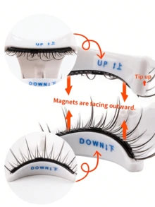 Kit de pestañas postizas magnéticas con pinzas aplicadoras profesionales, pestañas postizas reutilizables sin pegamento, pestañas manga naturales largas y esponjosas de pelo sintético suave, herramienta de maquillaje de ojos ligera para belleza, viajes y fiestas