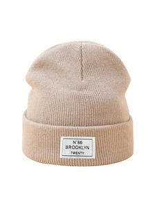 1 件儿童 N86 字母针织帽，保暖滑雪帽，秋冬翻边针织帽，适合男孩和女孩 - 1PC - 查看 2