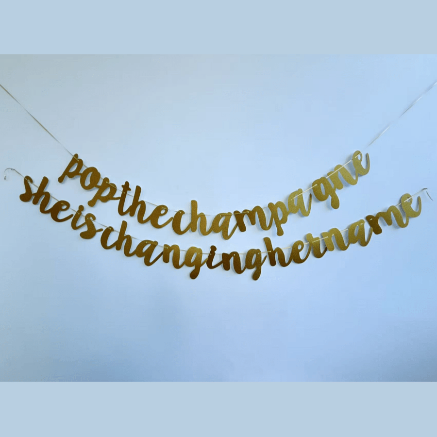 2 peças de decorações para festa de despedida de solteira com glitter dourado "Estoure o champanhe"