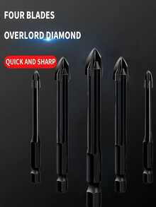 5 piezas Brocas de punta de lanza en forma de cruz - Herramientas de perforación universales de alta eficiencia, brocas de reafilado cruzado con vástago hexagonal para vidrio/cerámica/herramientas eléctricas de carpintería, repuestos para bricolaje/profesionales/talleres - Accesorios antioxidantes de carburo, resistentes al desgaste, sin astillas en azulejos, anti-quemaduras, ahorro de tiempo - 3/4/5/6/8 mm.