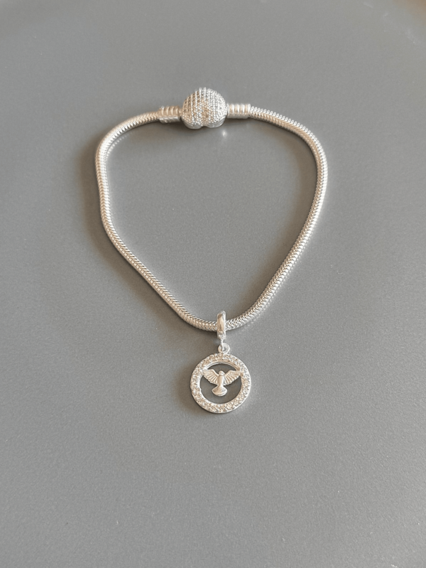 Berloque Espirito Santo Zirconia Prata 925 Legitima
