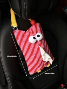 1个可爱怪兽汽车纸巾盒，趣味汽车纸巾架，带少女心的收纳礼物，可壁挂或独立摆放 - A - 查看 6