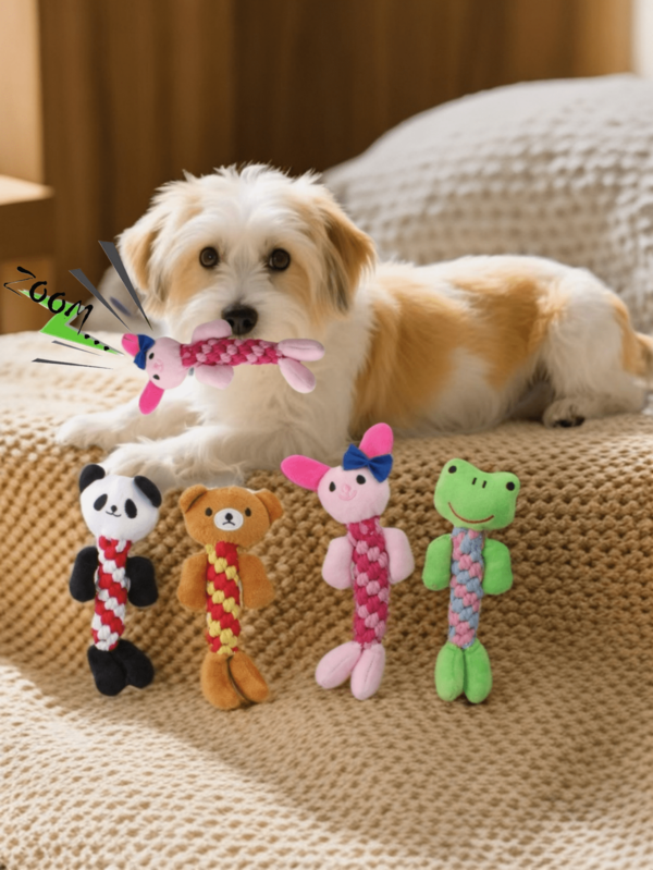 1 peça de brinquedo de mastigar de corda trançada para cães, brinquedo de pelúcia resistente a mordidas para dentição de filhotes para cães pequenos, brinquedo para animais de estimação para aliviar o tédio