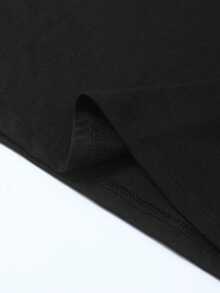 Camiseta de verano de manga corta y cuello redondo con estampado de cerezas para mujer - Negro - Ver 5