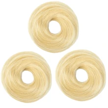 1/3 Pieces Bun Human Hair Messy Dount Hair Buns Updo Chignon With Elastic Hair Exension For Women Daily Slouchy Hair Accessories