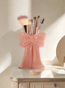 1pc Cute Bow-Shaped Pen Holder - Desktop Organizer Of Makeup Brushes And Office Supplies, Elegant Makeup Brush Storage, Perfect For Creative Decorative Designs For Girls, Students And Girls