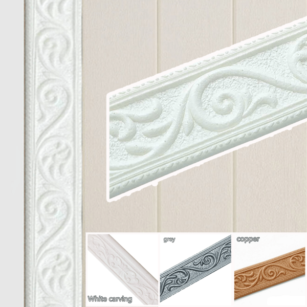 1 Roll 3D Flower Leaves Vine Pattern Relief Romantic Special Design Skirting Line Sticker, Peel Stick Foam Molding Trim Self Adhesive, XPE Foam Material Self-Adhesive Crashproof Wall Sticker, Minimalist Modern Style Home Decor Wall Decor Room Decor Stickers