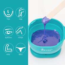 WAXKISS Professional Wax Heater Kit – 4x50g Wax Beans, 10 Wooden Spatulas, Silicone Pot, Easy-Clean & Foldable, Portable Design For Salon & Home UseWaxkiss Professional Wax - EU C Type Plug(220-240V) - View 8